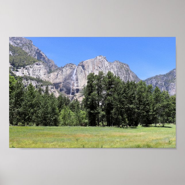 Affiche Chutes de Yosemite et prairies de la vallée de Yos (Devant)