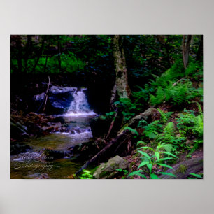 Affiche Chutes d'eau à travers les rochers