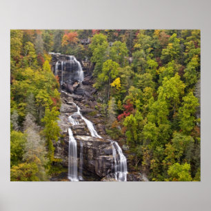 Affiche Chutes d'eau blanches spectaculaires en automne da