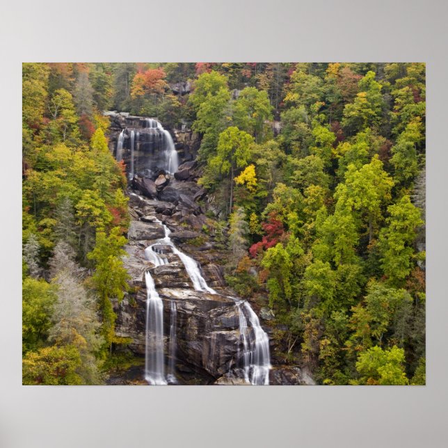 Affiche Chutes d'eau blanches spectaculaires en automne da (Devant)