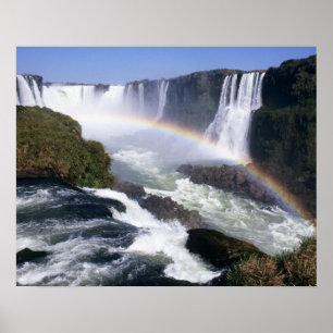 Affiche Chutes d'Iguassu, État de Parana, Brésil. Vue aéri