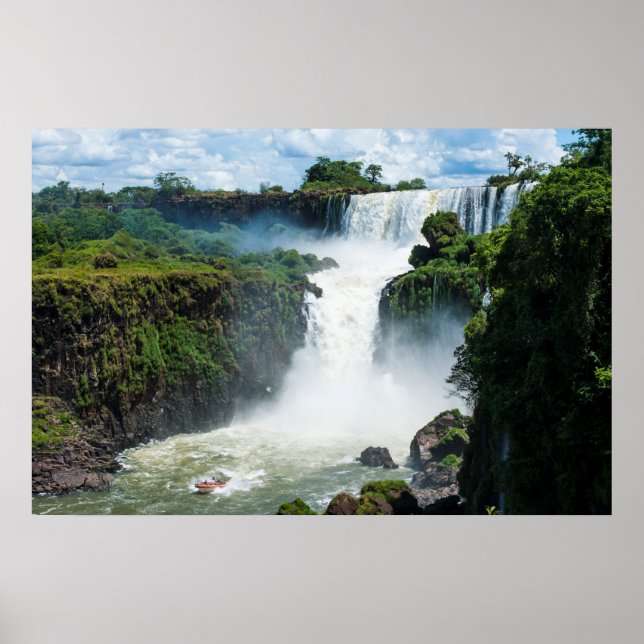 Affiche Chutes d'Iguazu entourées de jungle (Devant)