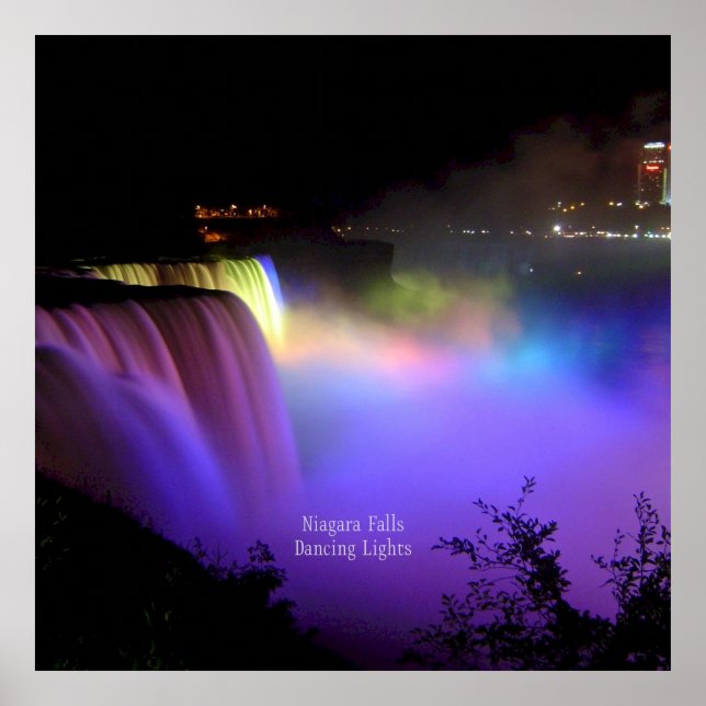 Affiche Chutes du Niagara, lumières dansantes, (Devant)