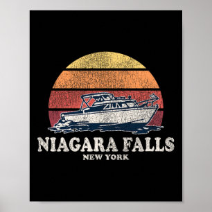 Affiche Chutes du Niagara Ny Voile Ancienne 70s Rétro De B
