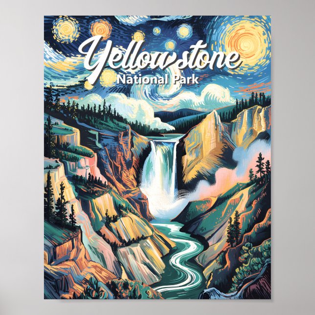 Affiche Chutes inférieures du parc national de Yellowstone (Devant)