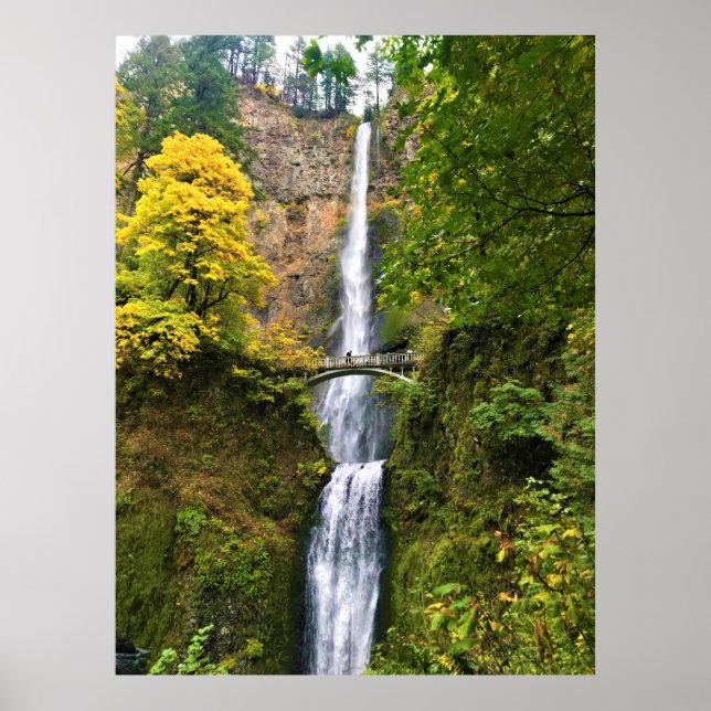 Affiche Chutes Multnomah, Columbia River Gorge, Oregon (Devant)