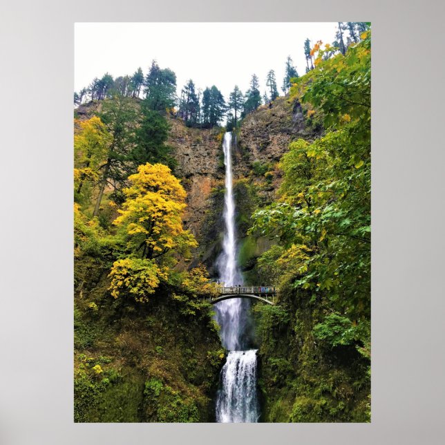 Affiche Chutes Multnomah, Columbia River Gorge, Oregon (Devant)
