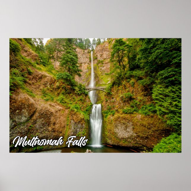Affiche Chutes Multnomah, Columbia River Gorge, Oregon (Devant)