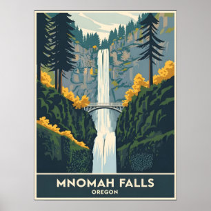 Affiche Chutes Multnomah Oregon