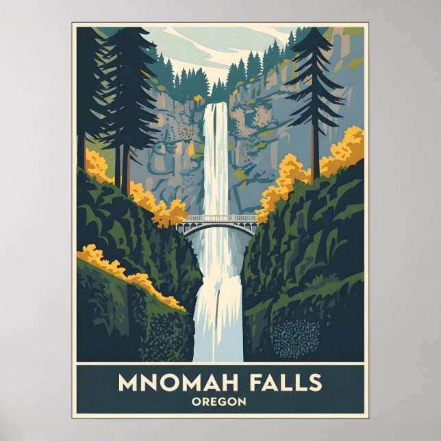 Affiche Chutes Multnomah Oregon (Devant)