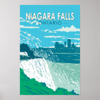 Chutes Niagara Ontario Voyage Art Rétro
