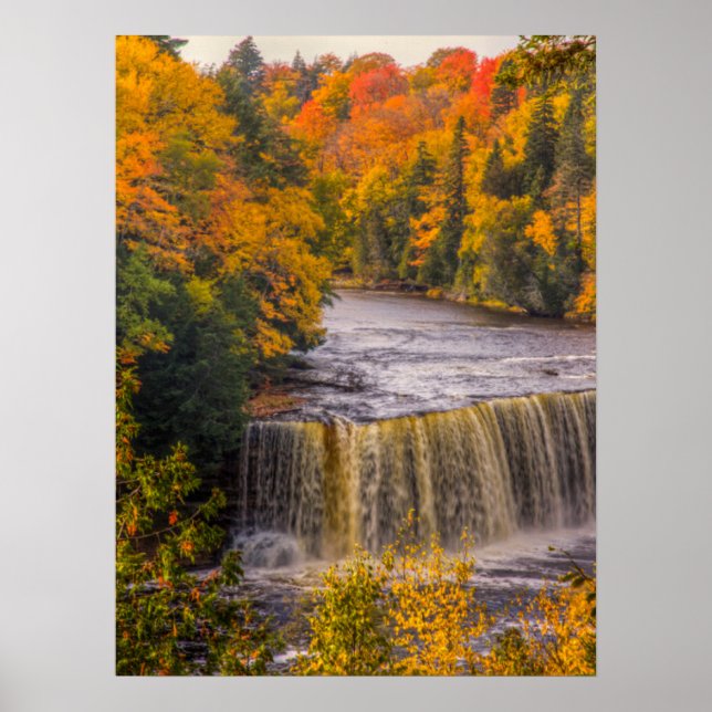 Affiche Chutes supérieures avec couleurs d'automne (Devant)