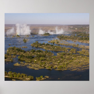 Affiche Chutes Victoria, fleuve Zambesi, Zambie - Zimbabwe