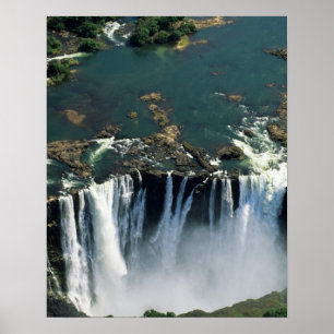 Affiche Chutes Victoria, frontière entre la Zambie et le