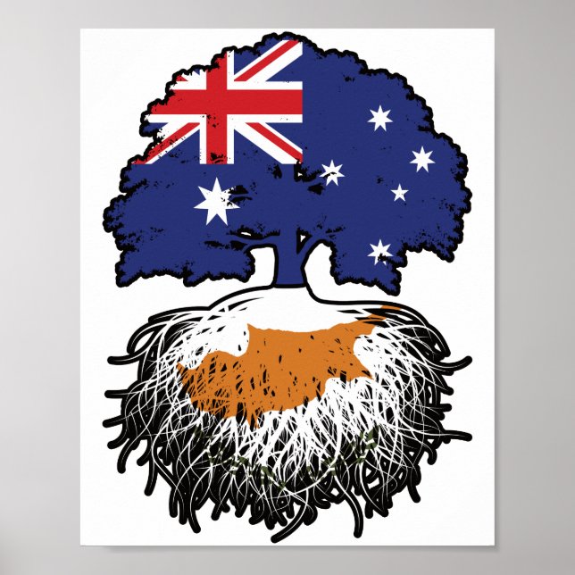 Affiche Chypre Australie Australie racine d'arbre (Devant)