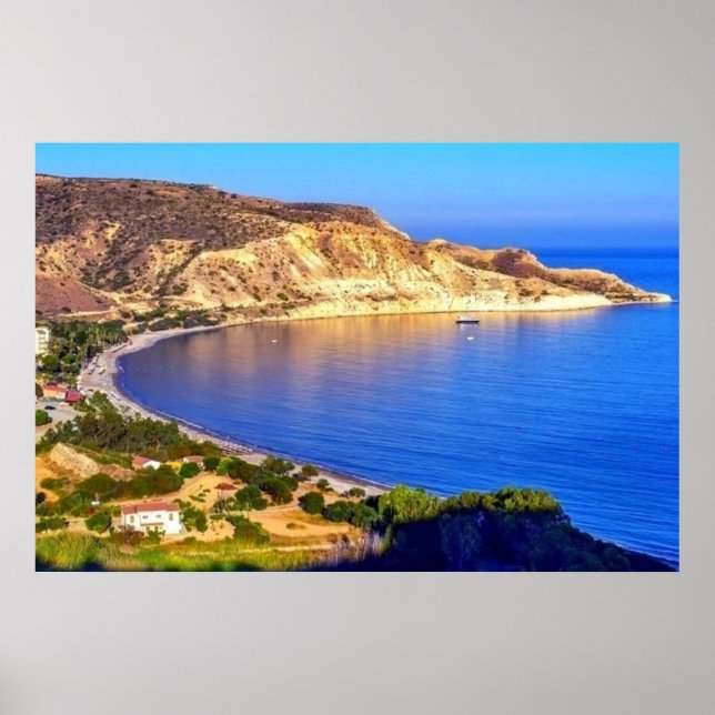 Affiche Chypre Pissouri Bay Vue panoramique Photographie (Devant)