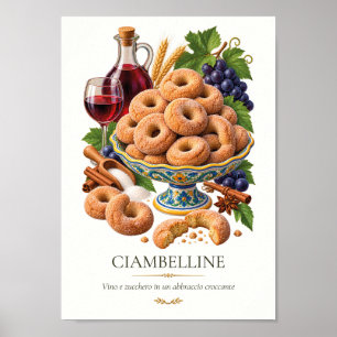 Affiche Ciambelline al Vino – Vintage Italian Dessert