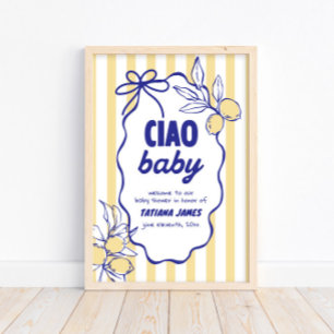 Affiche CIAO BABY Lemon Baby shower Amalfi méditerranéen
