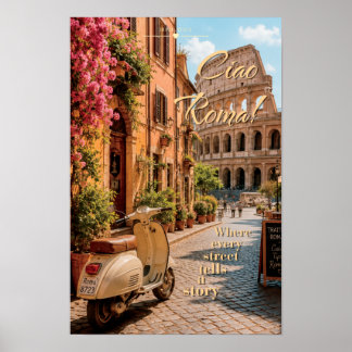 Affiche Ciao Roma Vintage Colisée Scénographie Artistique