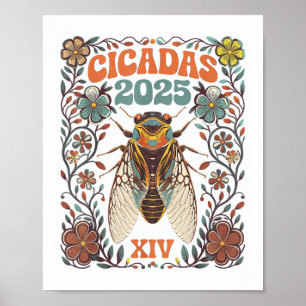 Affiche Cicada Brood Xiv Été 2025 Réunion Tour d'été 2025