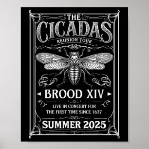 Affiche Cicada Brood Xiv Été 2025 Réunion Tour d'été 2025