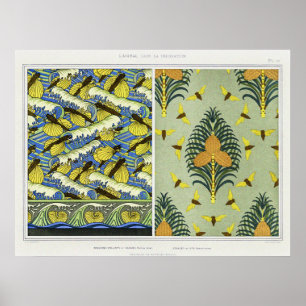 Affiche Cicadas, poissons volants et coquilles de Nautilus