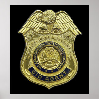 Affiche CID AGENT BADGE AMÉRICAIN US USA armée criminelle