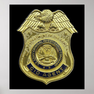 Affiche CID AGENT BADGE AMÉRICAIN US USA Army Criminal Inv
