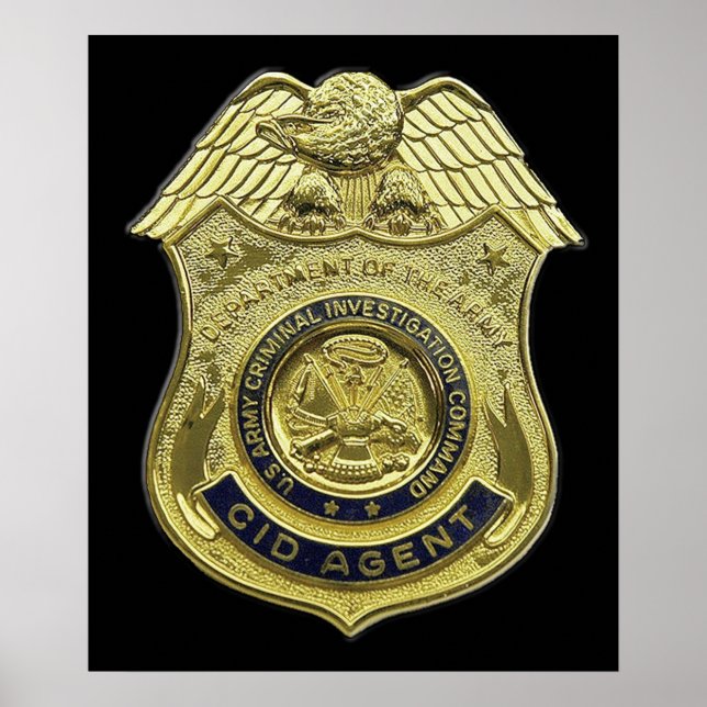 Affiche CID AGENT BADGE AMÉRICAIN US USA Army Criminal Inv (Devant)