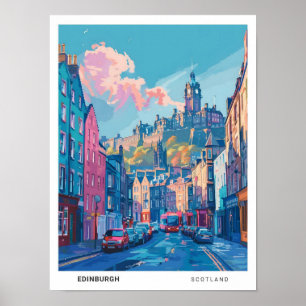 Affiche Ciel bleu à Edimbourg Vintage voyage écossais