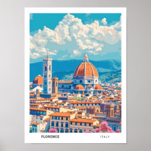 Affiche Ciel bleu à Florence Italie Vintage voyage