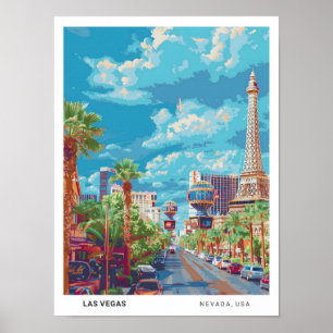 Affiche Ciel bleu à Las Vegas Nevada Vintage voyage USA