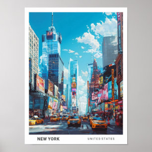 Affiche Ciel bleu à New York Vintage voyage américain