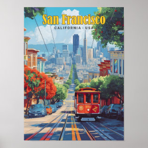 Affiche Ciel bleu à San Francisco Californie USA