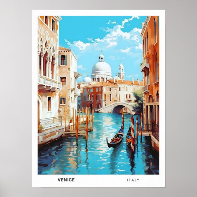 Affiche Ciel bleu à Venise Italie Vintage voyage (Devant)