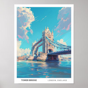 Affiche Ciel bleu dans Tower Bridge Londres Angleterre Voy