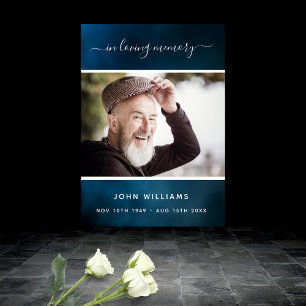 Affiche Ciel bleu de funérailles photo mémorial d'accueil