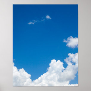 Affiche Ciel bleu nuages blancs Ciel céleste Arrière - pla