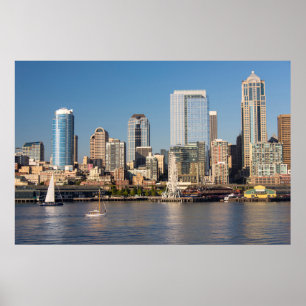 Affiche Ciel bleu sur le front de mer d'Elliott Bay