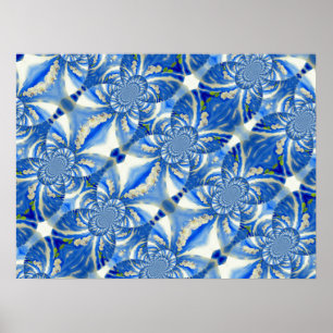 Affiche Ciel bleu vif romantique et orchidées blanches