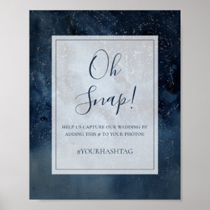 Affiche Ciel Céleste Avec Cadre Oh Snap Panneau Hashtag