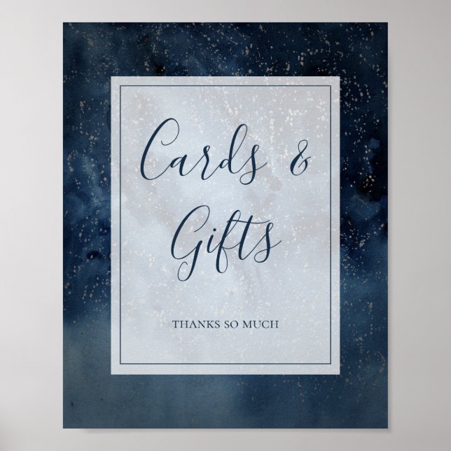 Affiche Ciel céleste avec cartes encadrées et panneau de c (Devant)