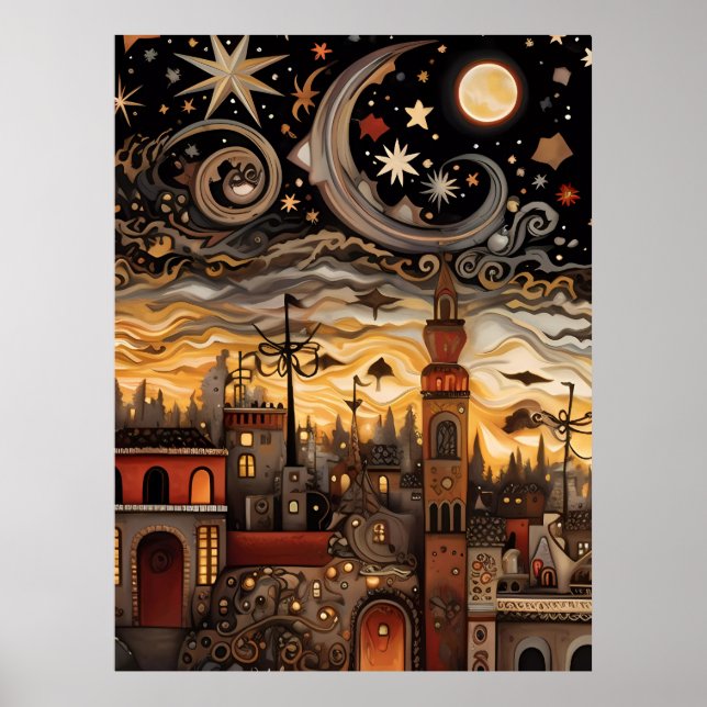 Affiche Ciel céleste Boho (Devant)