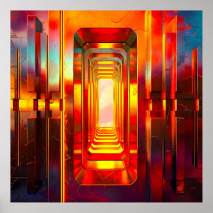 Affiche Ciel céleste métallique