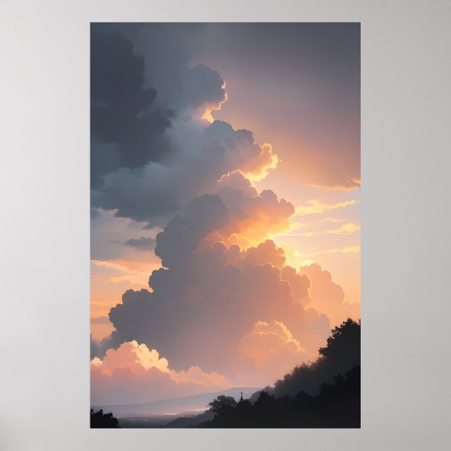 Affiche Ciel de coucher de soleil (Devant)