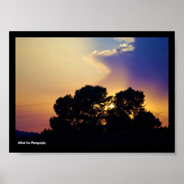 Affiche Ciel de coucher de soleil électrique (Devant)
