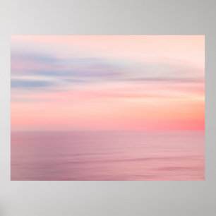 Affiche Ciel de coucher de soleil flou et océan