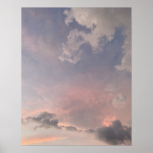Affiche Ciel de coucher de soleil pastel avec des nuages r