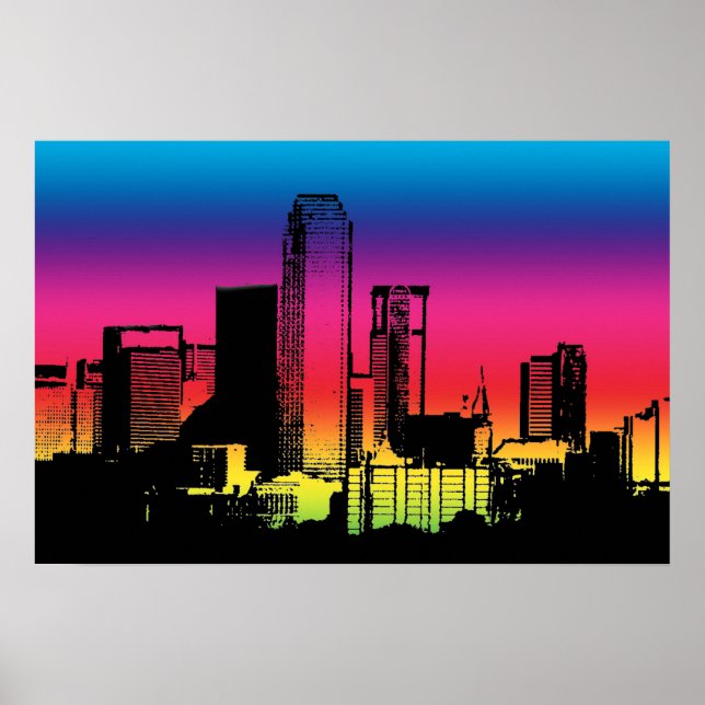 Affiche Ciel de Dallas en couleurs (Devant)