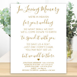 Affiche Ciel de mémoire aimant l'or Poème de mariage à la